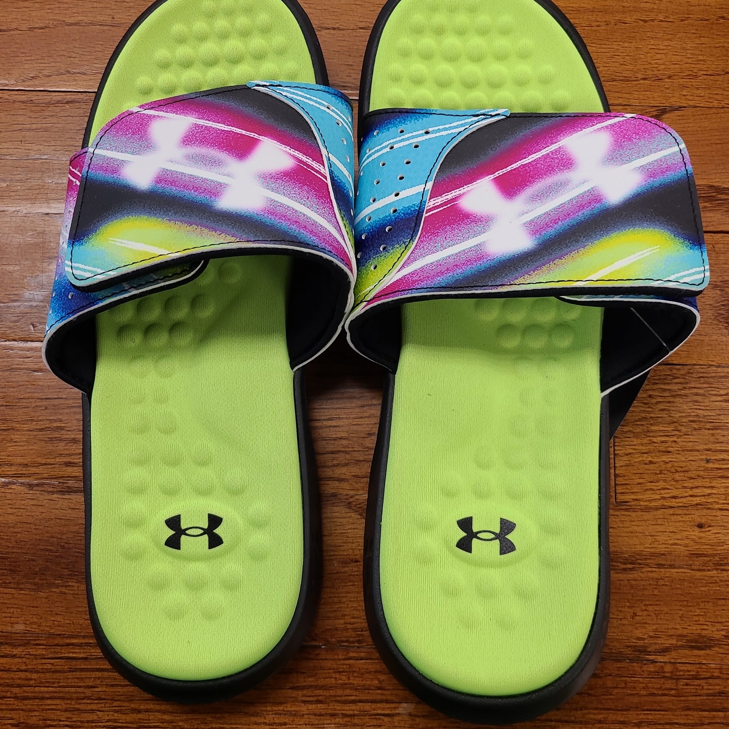 Under Armour M Ignite 7 Graphic Strap Slide Neon Green Men's