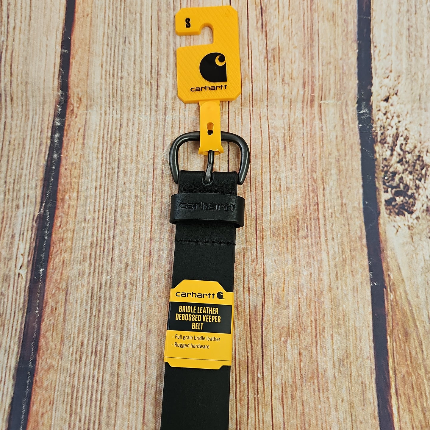 Carhartt Bridle Leather Debossed Keeper Belt BLACK