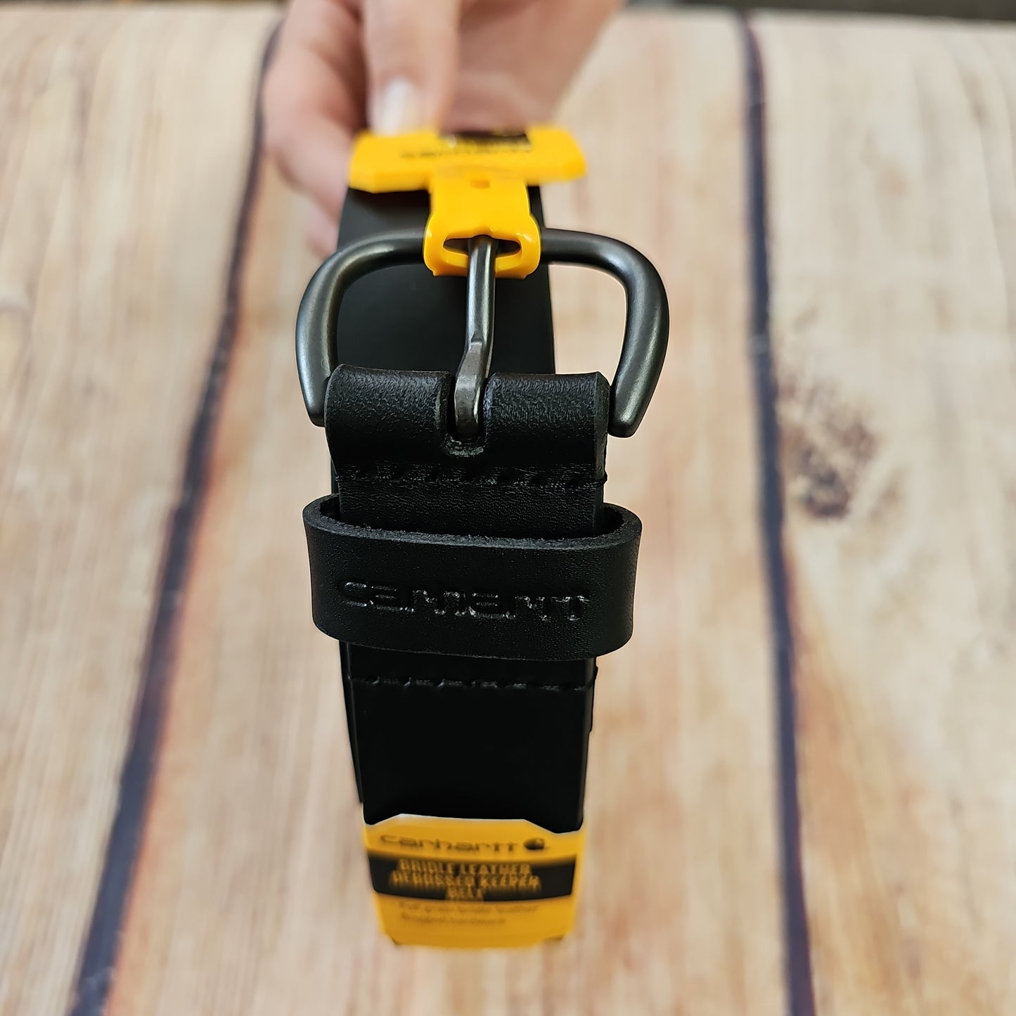 Carhartt Bridle Leather Debossed Keeper Belt BLACK