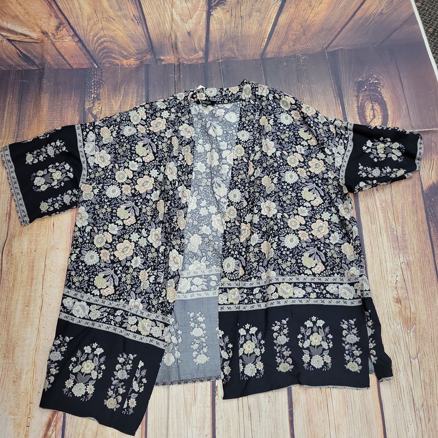 CLEARANCE PAPILLON CHARCOAL FLORAL PRINT COVERUP