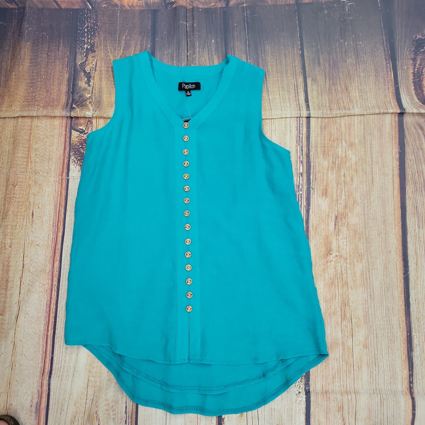 PAPILLON TEAL BUTTON FRONT TANK