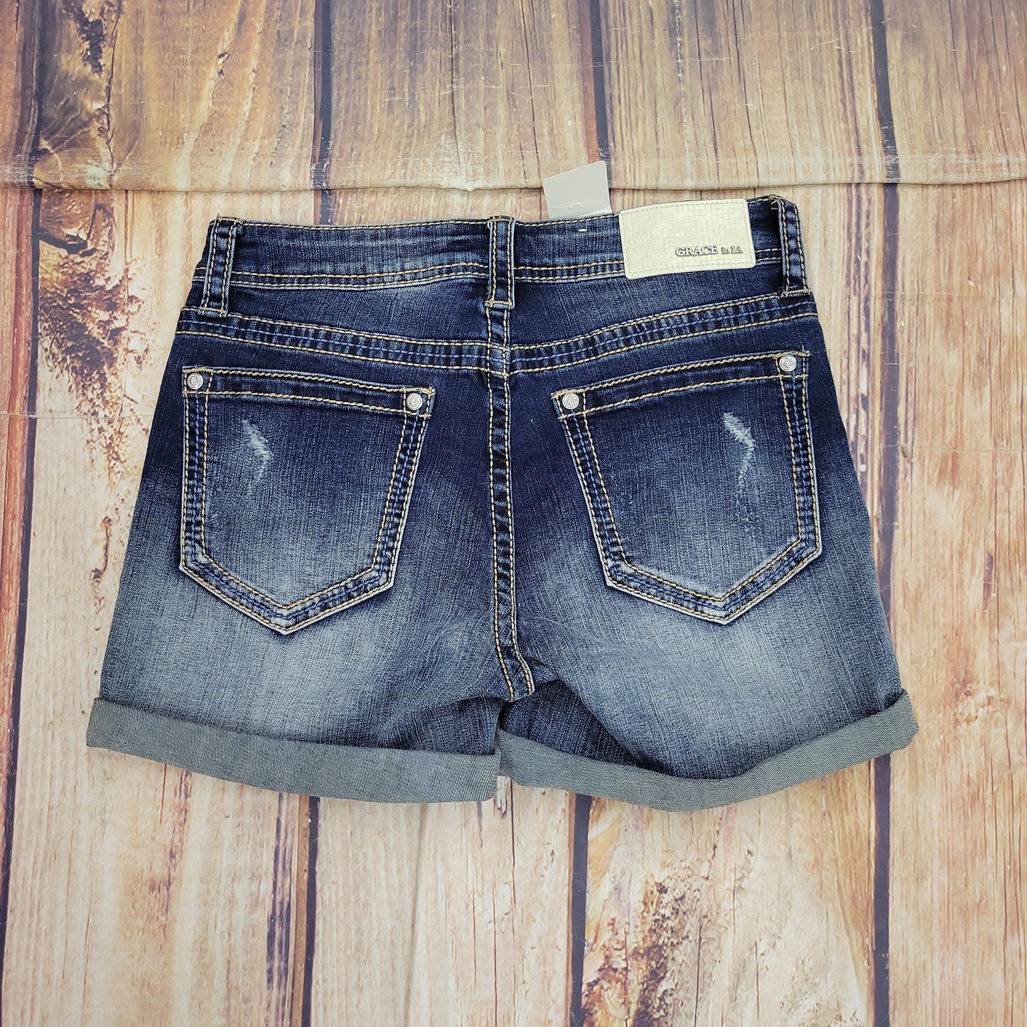 Grace Distressed Denim Shorts