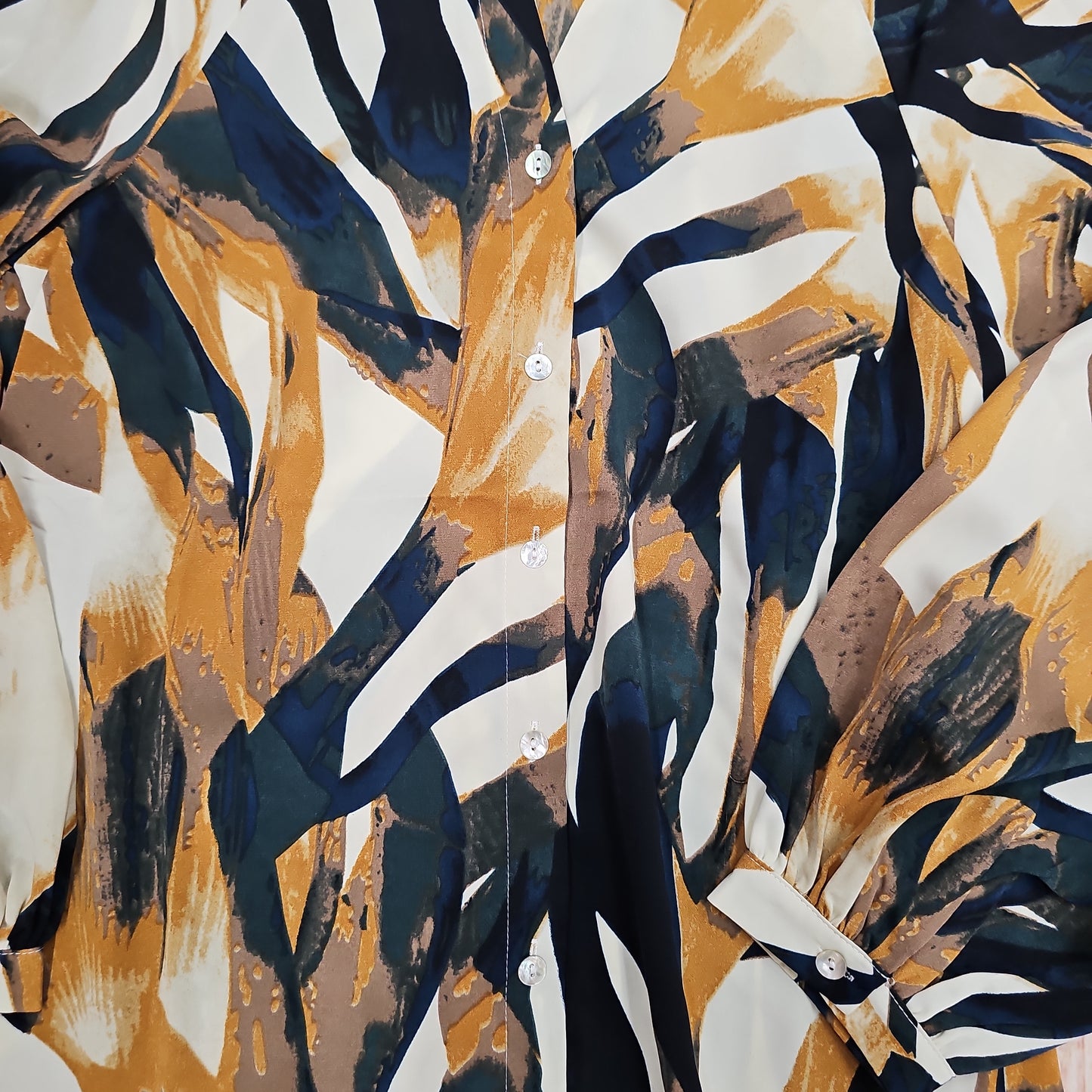 PAPILLON MULTI COLOR ABSTRAT BUTTON UP BLOUSE