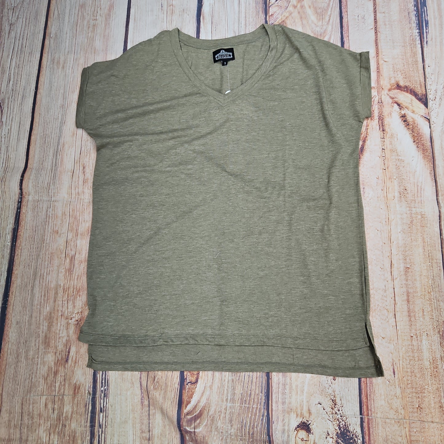 ANGIE OVERSIZE V NECK TEE X2CG6 SAGE