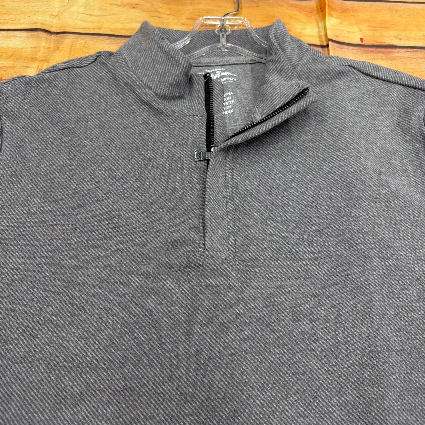 FLAG AND ANTHEM MENS HERO SOLID TWILL 1/4 ZIP MOCK NECK MEGREY COREK1955