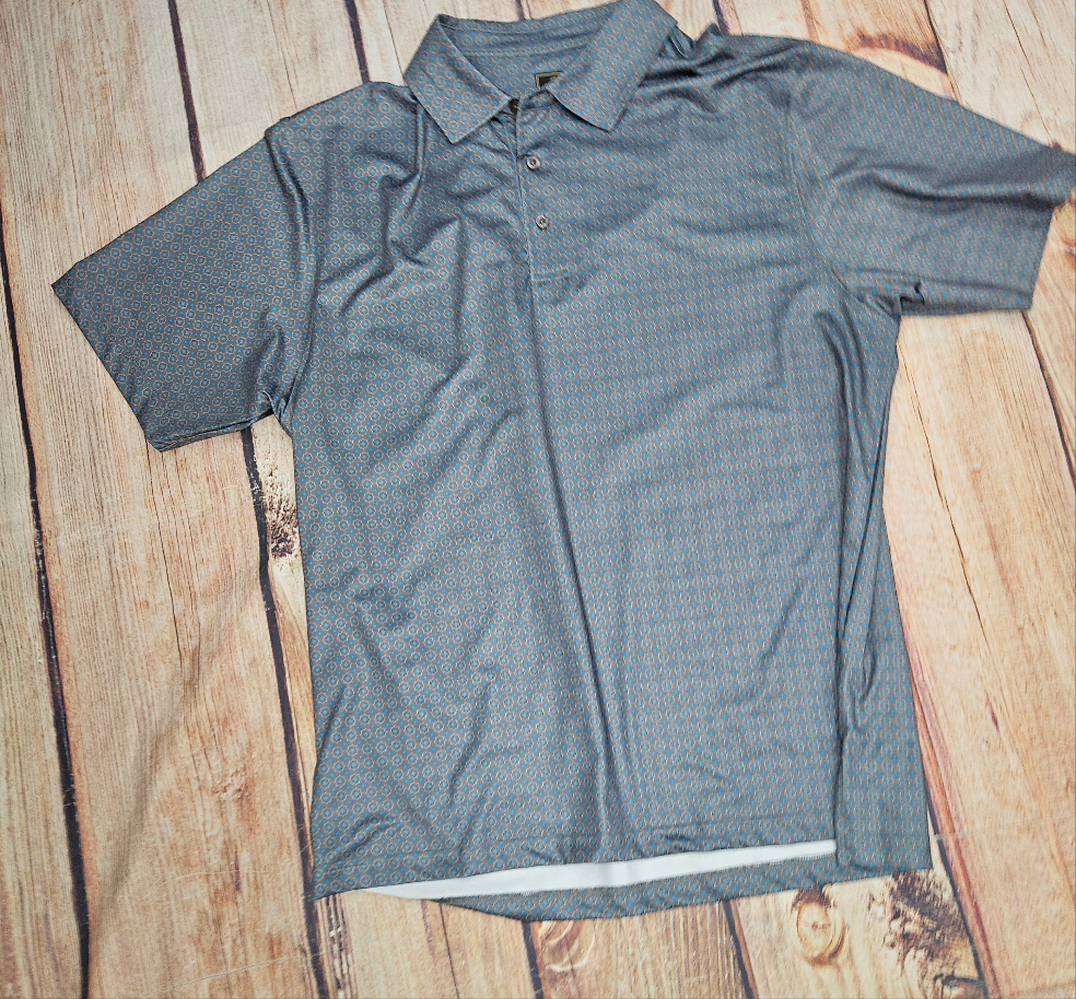 CLEARANCE FX FUSION GREY MEDALLION PRINT POLO