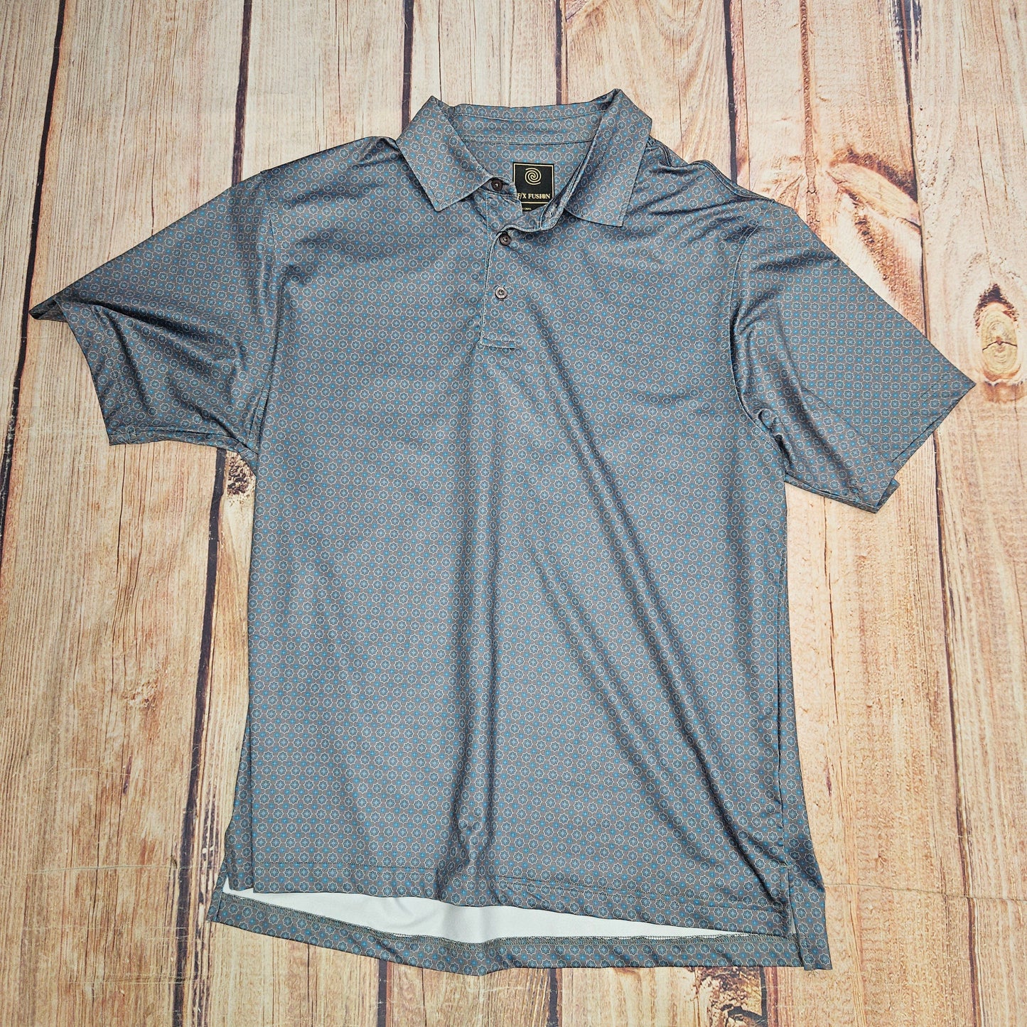 CLEARANCE FX FUSION GREY MEDALLION PRINT POLO