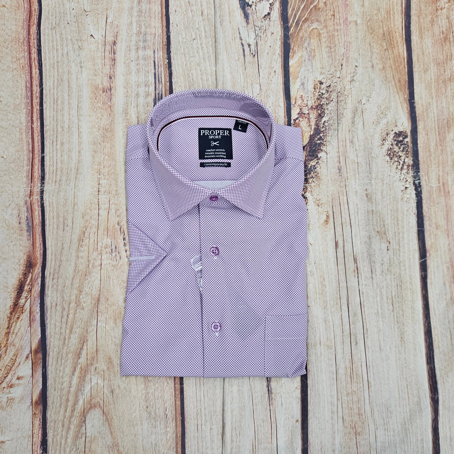 CHRISTOPHER LENA  PURPLE SHORT SLEEVE DRESS SHIRT S441SSSS