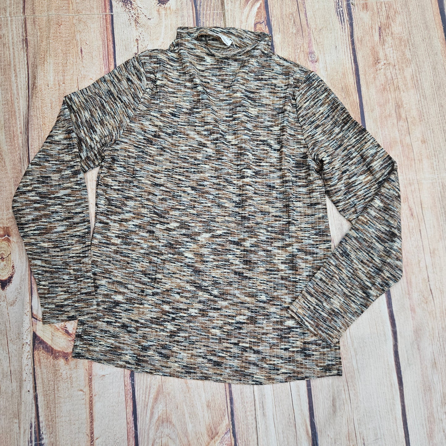 ETHYL MOCK KNIT BROWN SWEATER