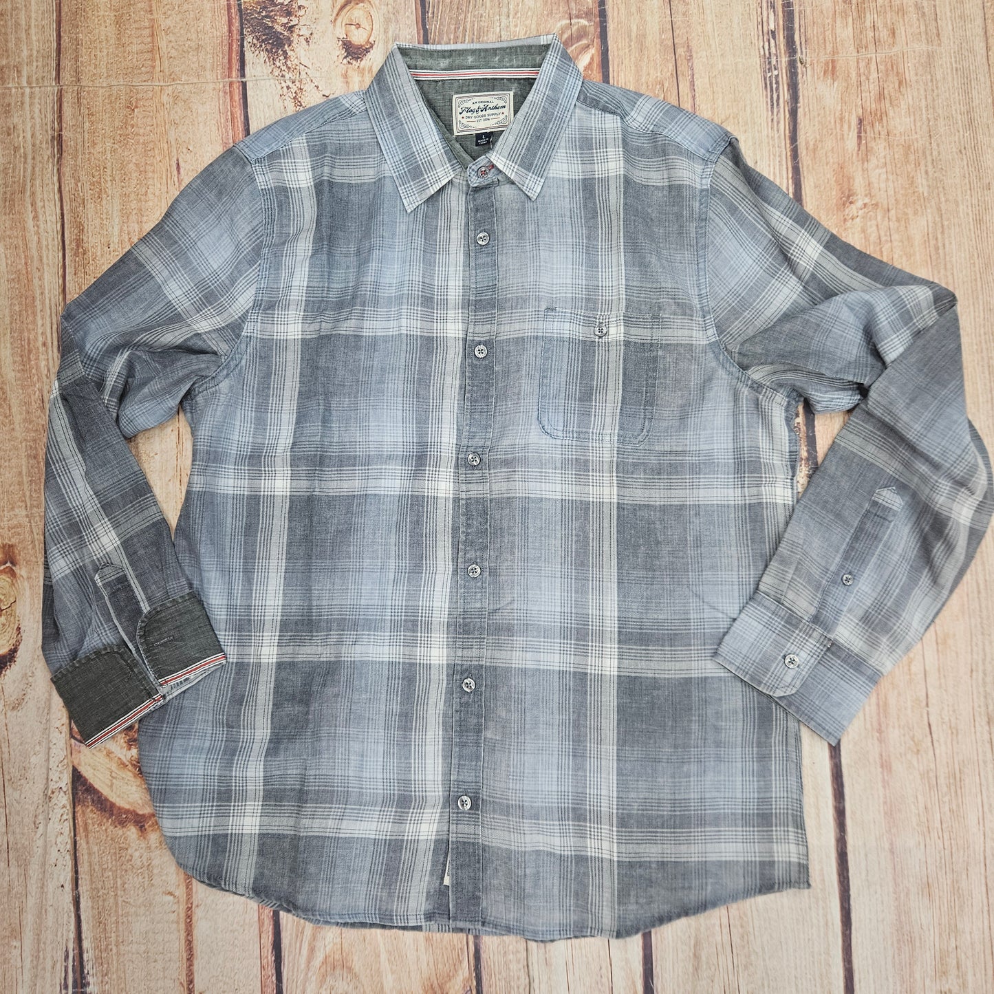 FLAG AND ANTHEM FELTON LS VINTAGE SOFT SHIRT SM25W2650 BLKCHAR