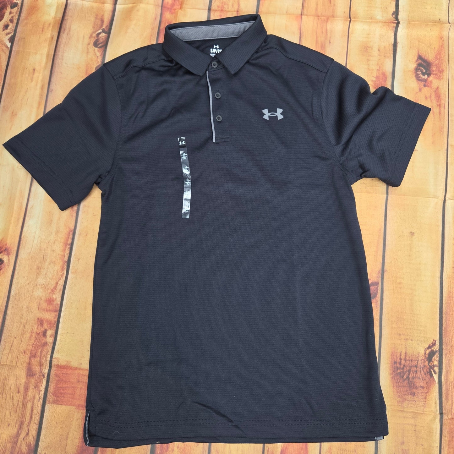 UA MENS TECH BLACK POLO 1290140-001