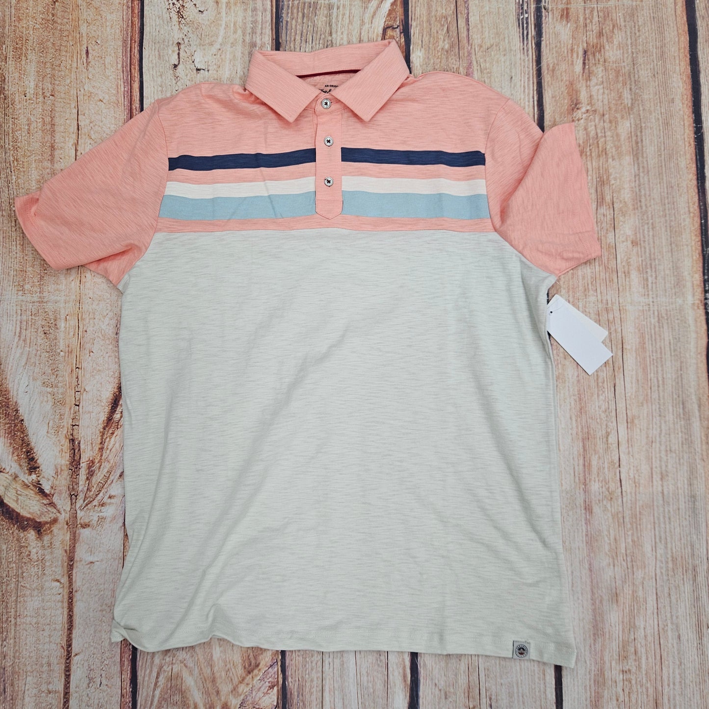 FLAG AND ANTHEM MILLVILLE CHEST BLOCKED STRIPE SLUB POLO COREKT1823
