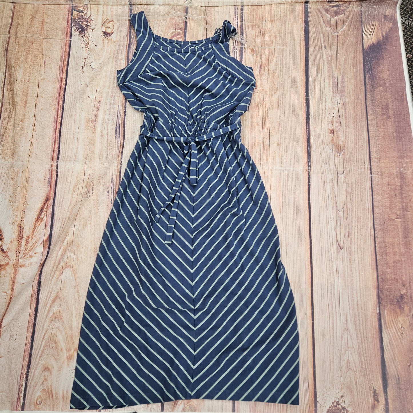 OLD RANCH BINDI STRIPED NAVY/ MINT DRESS