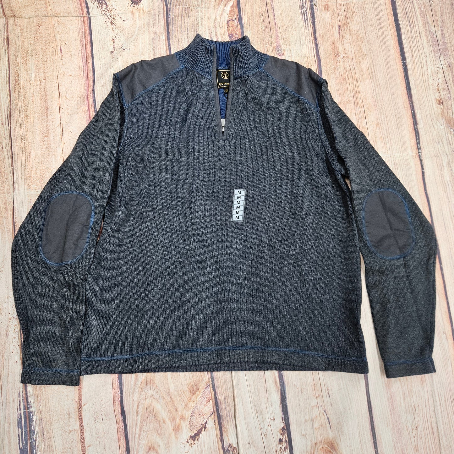 F/X FUSHION L/S MARIED 1/4 ZIP W/ TRUM SWEATER COBALT 9104