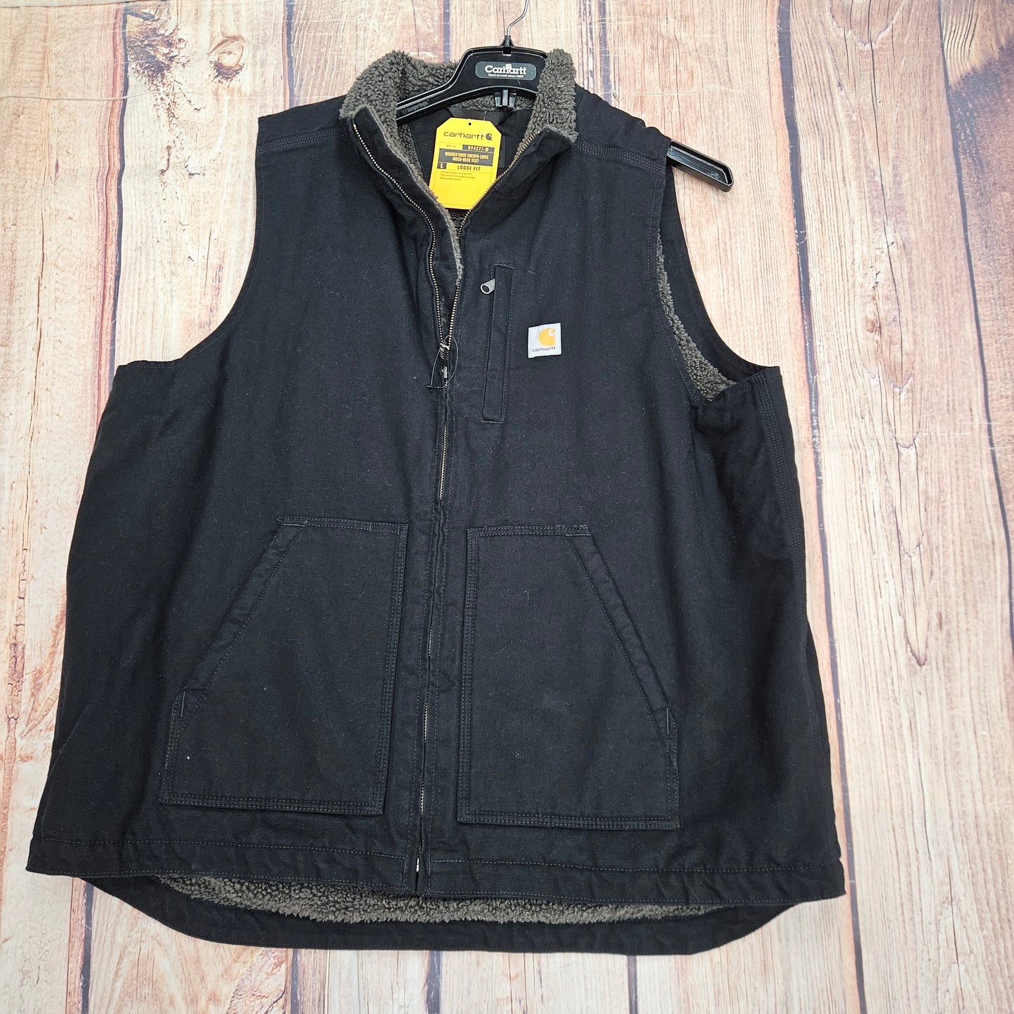 CARHARTT WASHED DUCK SHERPA LINED MOCK NECK VEST 104277