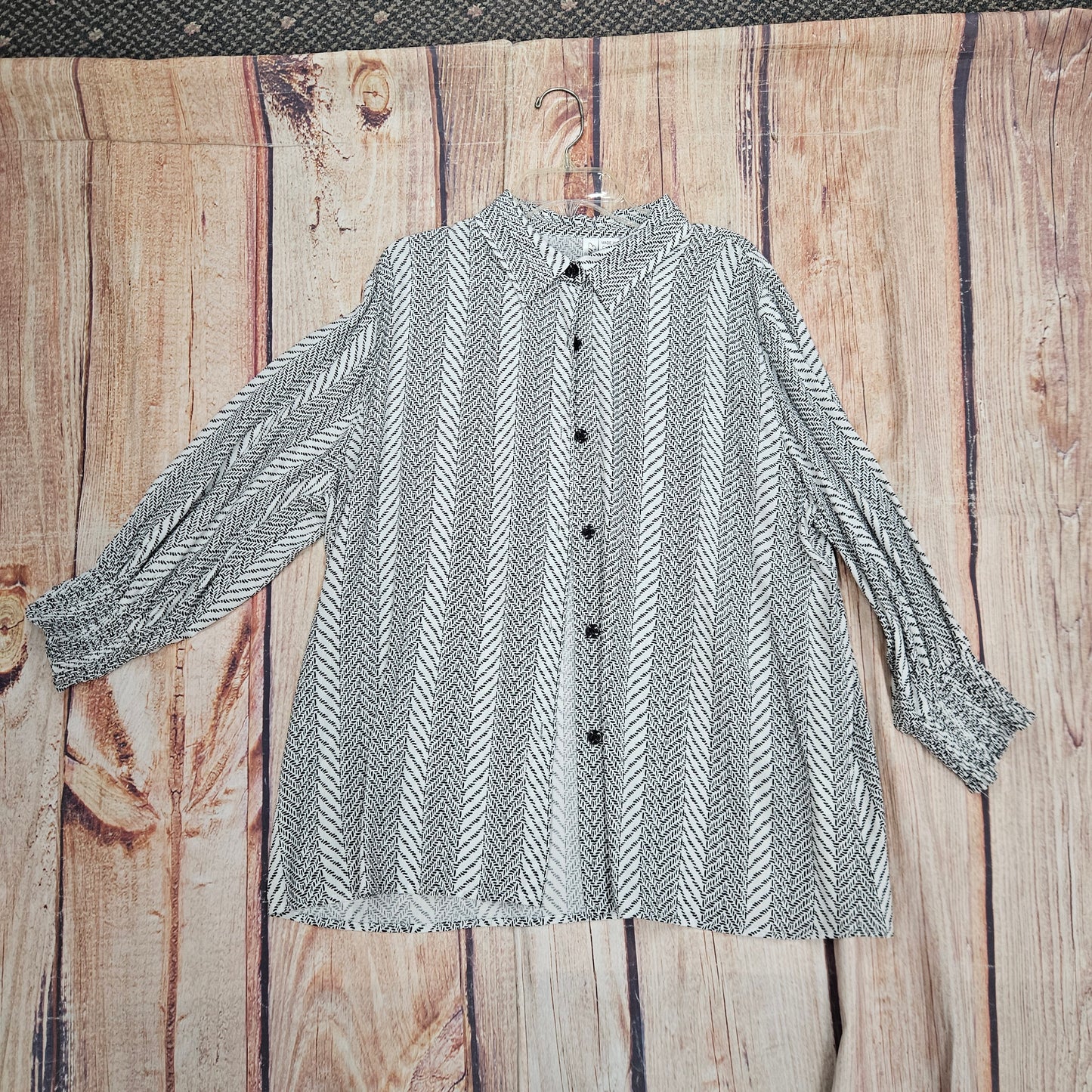 ETHYL RAYON TOP BLACK/WHITE 230204BW