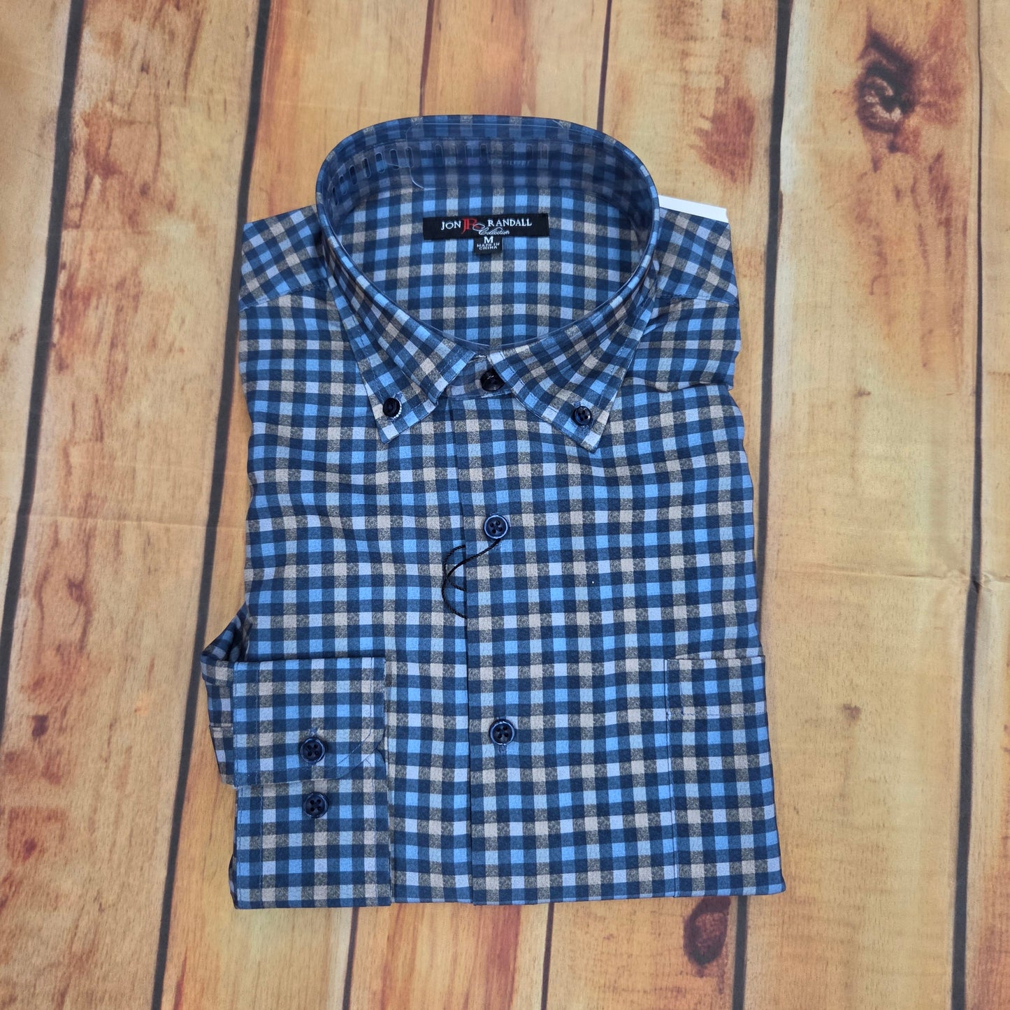 FX FUSION JON RANDALL NAVY/AZURE/TAUPE J1514 LS BUTTON UP