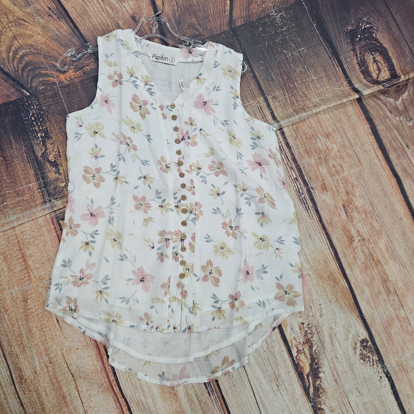 PAPILLLON FLORAL SLEEVELESS LAYERED BLOUSE PT20087