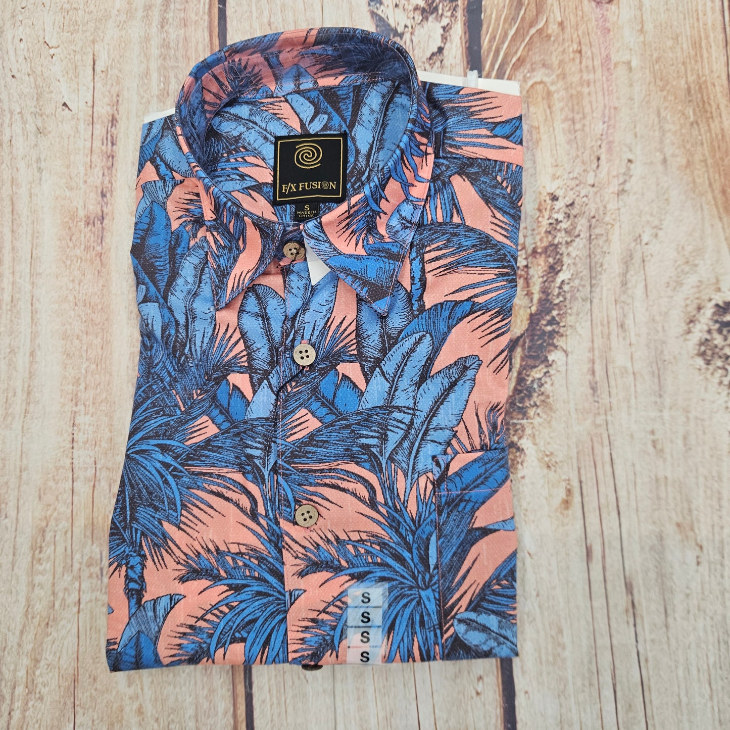 FX FUSION S/S BORA BORA CORAL HAWAIIAN SHIRT