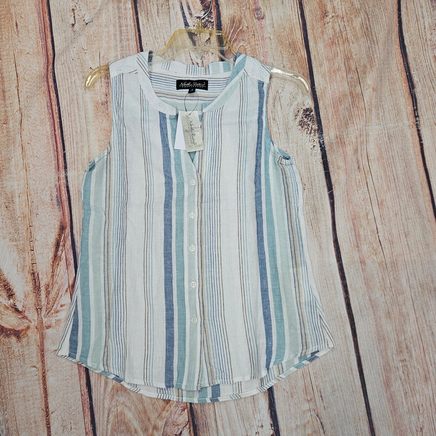 NORTH RIVER SLEEVELESS STRIPE TOP NRL 5109