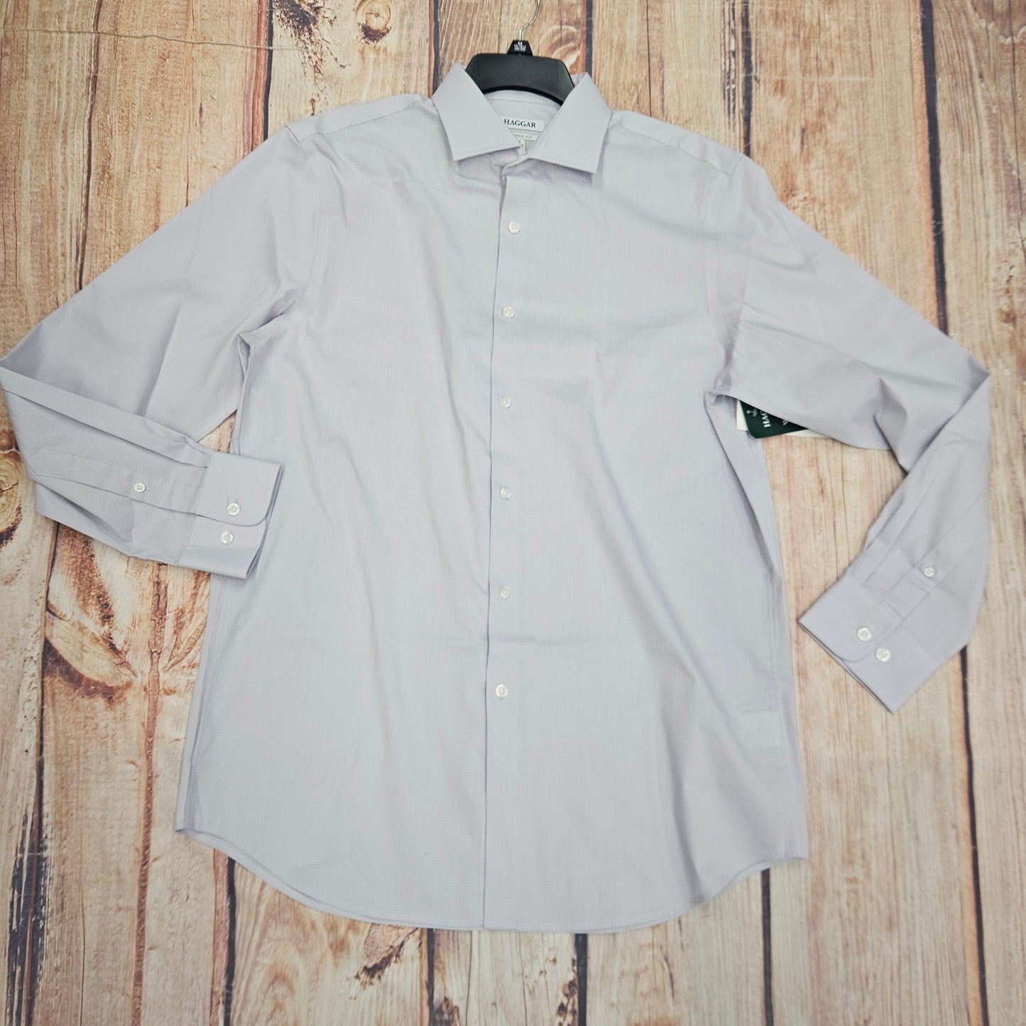 HAGGAR LS LILAC SHIRT HWO1002