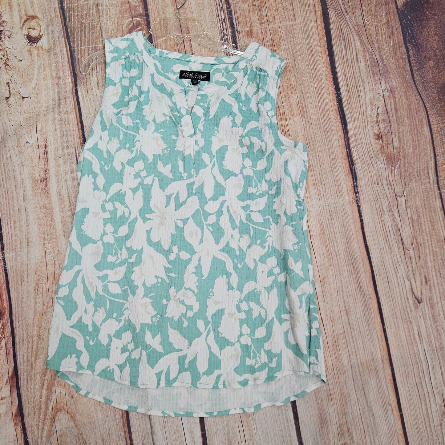 NORTH RIVER FLORAL TANK TEAL NRL5096