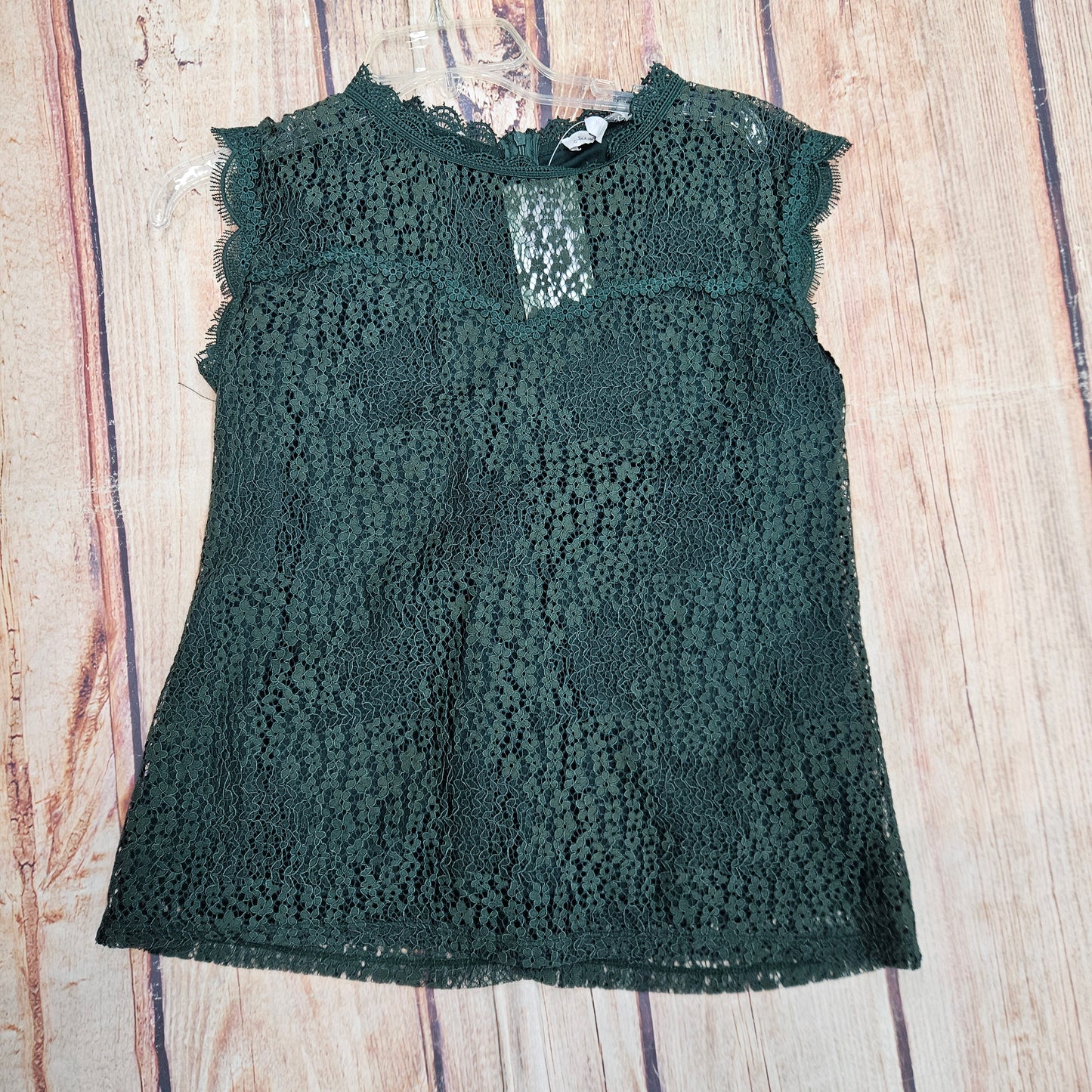CLEARANCE KEREN HART HUNTER GREEN LACE BLOUSE