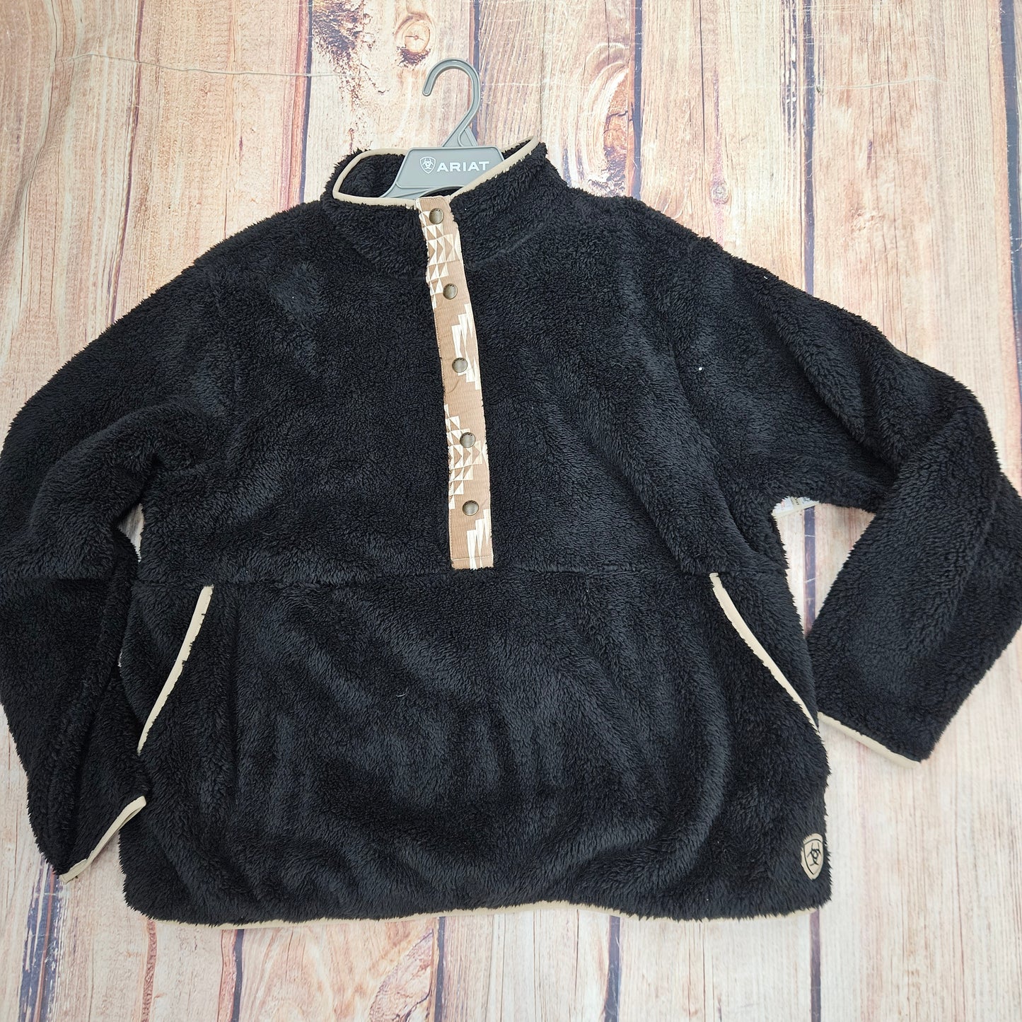ARIAT WOMENS BERBER SNAP FRONT SWEATSHIRT BLACK 10062612