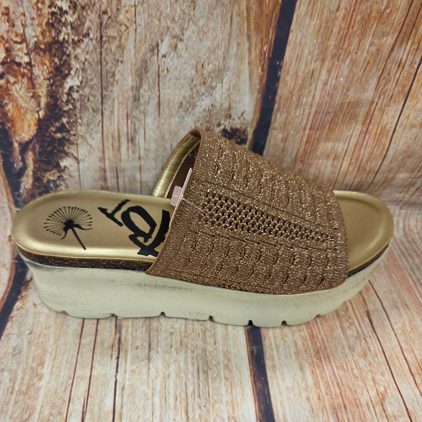 CLEARANCE OTBT Gravity Gold Wedge Sandal #9