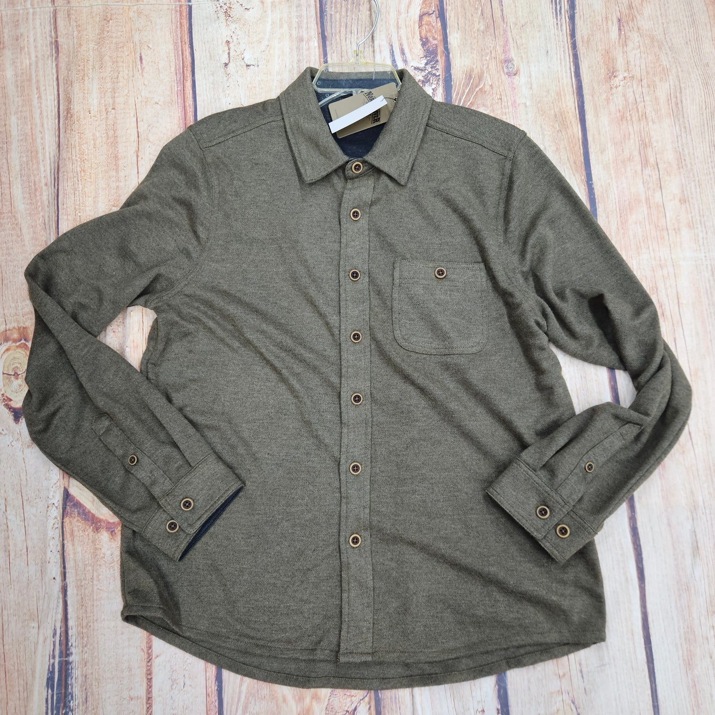 NORTH RIVER MNS TWO TONE LONG SLEEVE BUTTON UP SOFT NRM2227