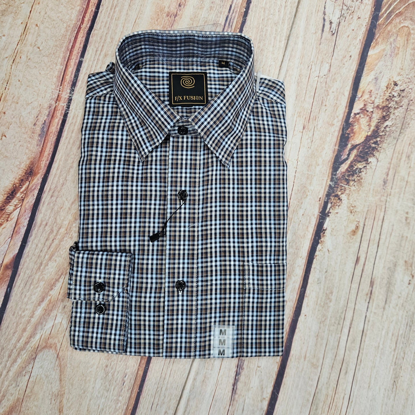 F/X FUSION MINI CHECKS BLK BRN TAN D10009