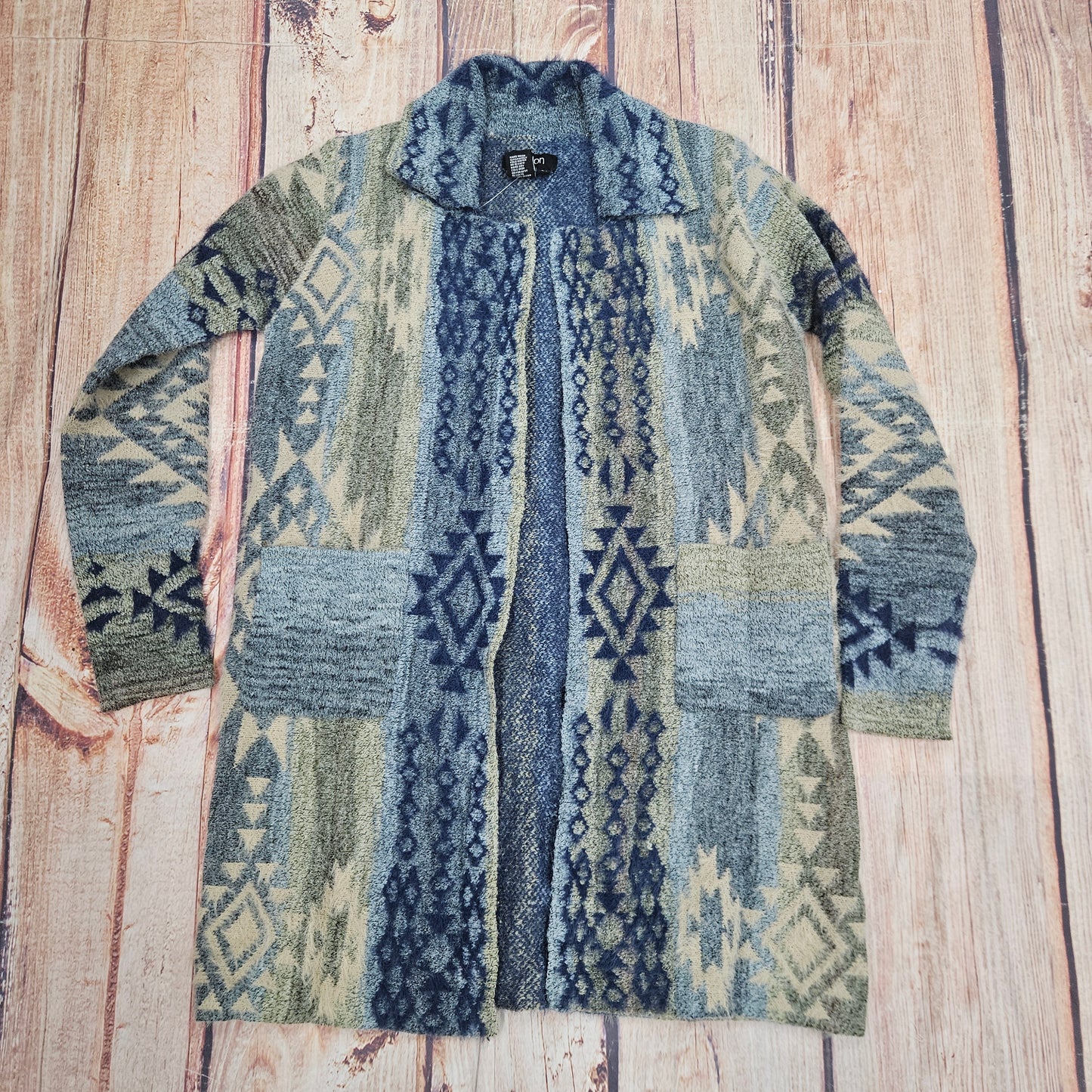 PAPILLON BLUE GLOBAL KNIT COATIGAN WITH POCKETS JT19708