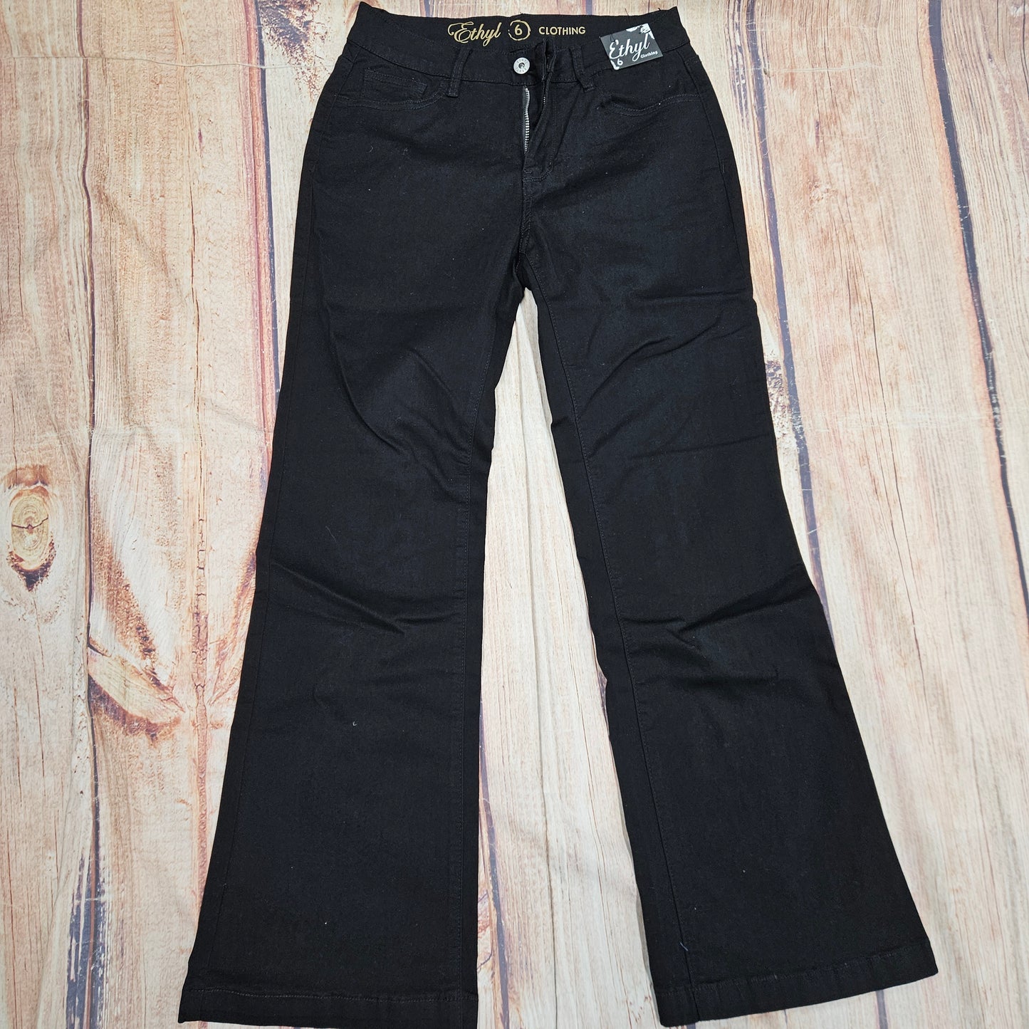 ETHYL WIDE LEG BLACK DENIM JEAN Z78BLK