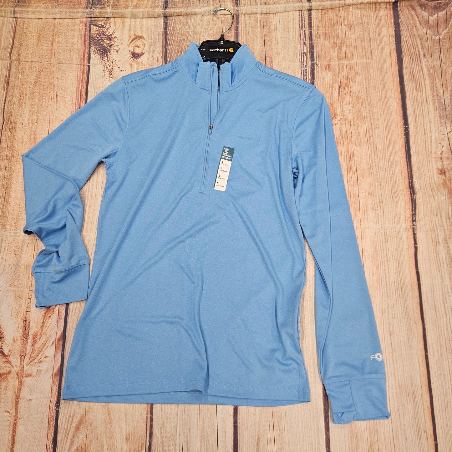 CARHARTT FORCE SUN DEFENDER RLXD 1/2 ZIP BLUE