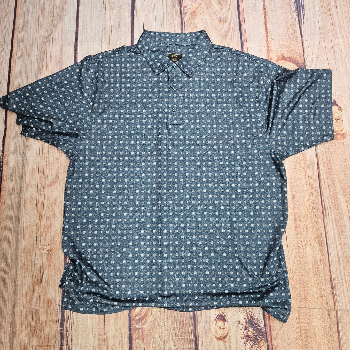 CLEARANCE FX FUSION MEDALLION PRINT POLO-GREEN