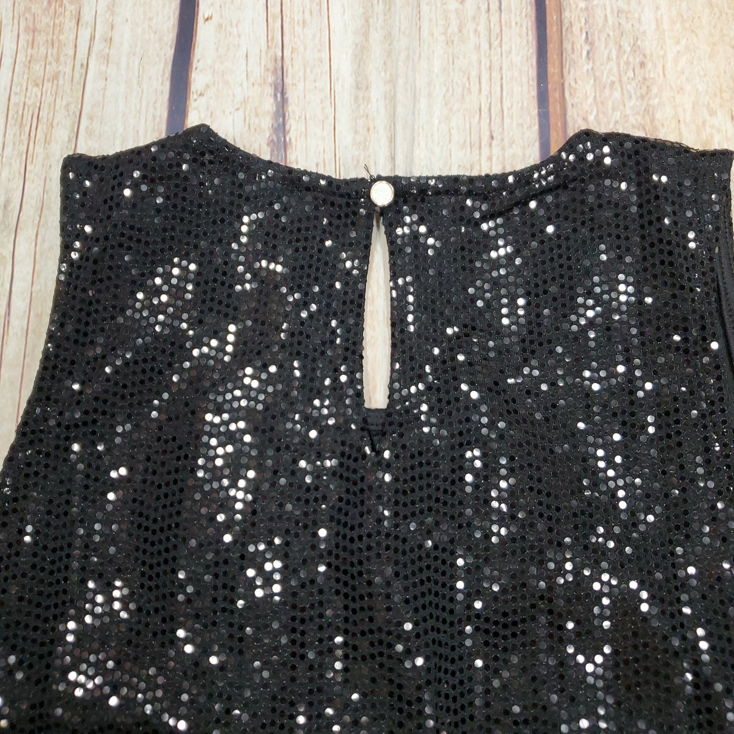 PAPILLON BLACK SEQUIN PLEATED STRETCH TOP