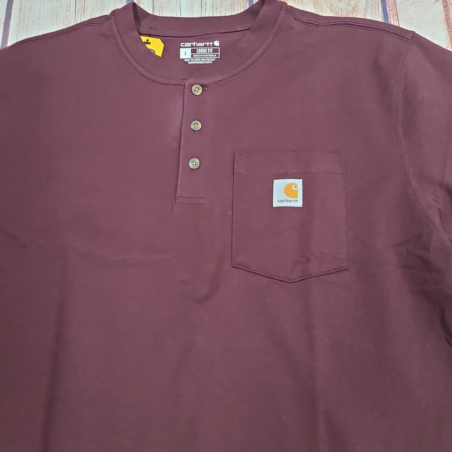 CARHARTT LOOSE FIT HEAVYWEIGHT SHORT-SLEEVE POCKET HENLEY-K84