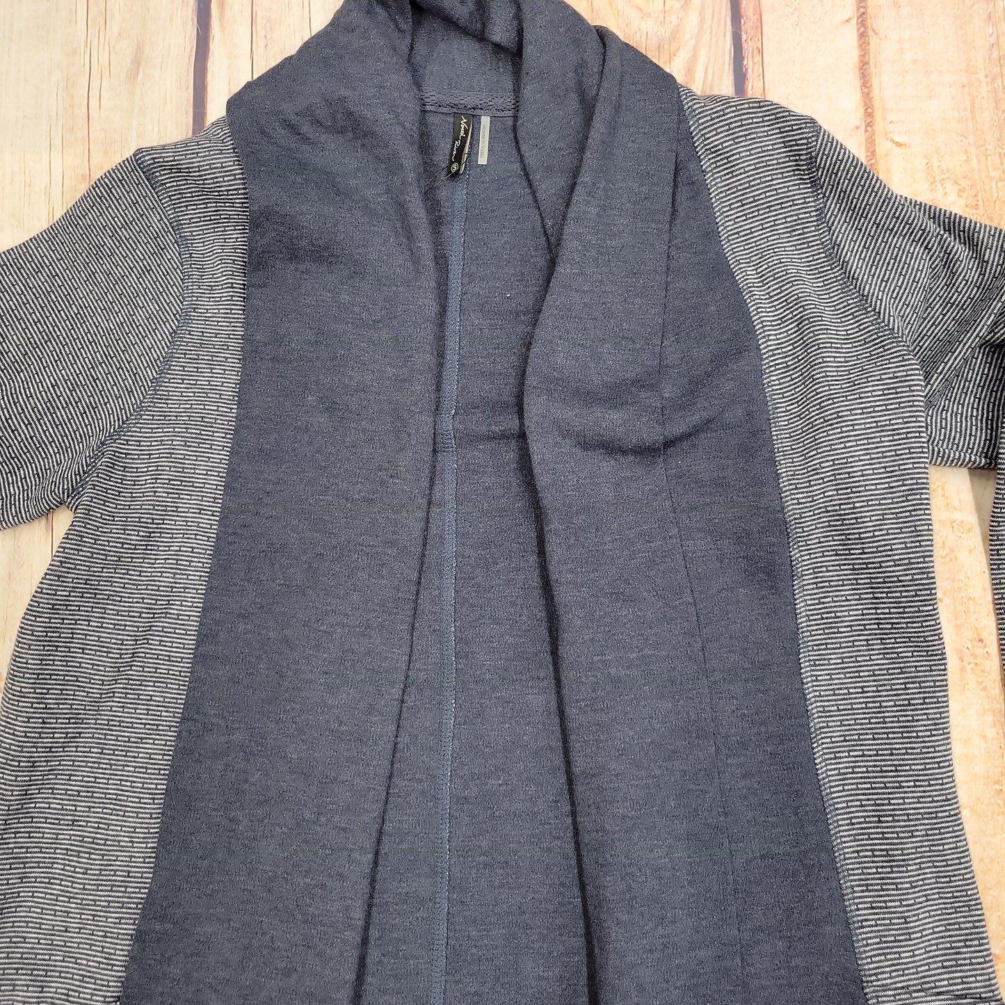 North River Women's Stripe Knit Cardigan Navy/white