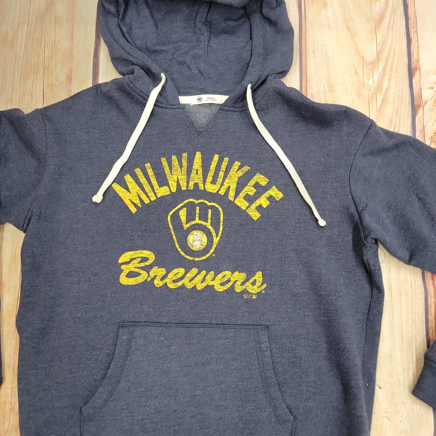 47 BRAND BREWERS ATLAS BLUE WRAPPED UP HOODIE