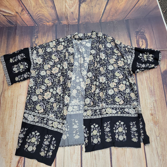 CLEARANCE PAPILLON CHARCOAL FLORAL PRINT COVERUP