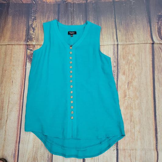 PAPILLON TEAL BUTTON FRONT TANK