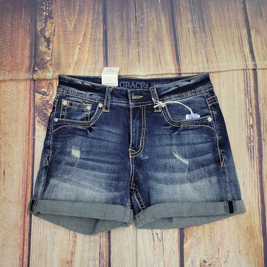Grace Distressed Denim Shorts