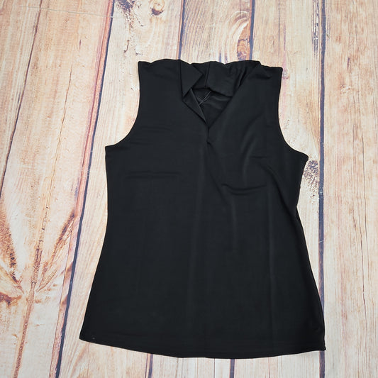 ETHYL BLACK V-NECK SLEEVELESS TOP