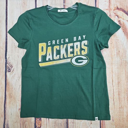 47 BRAND WOMEN'S GREEN BAY PACKERS ELM GREEN PEP UP FRANKIE TEE