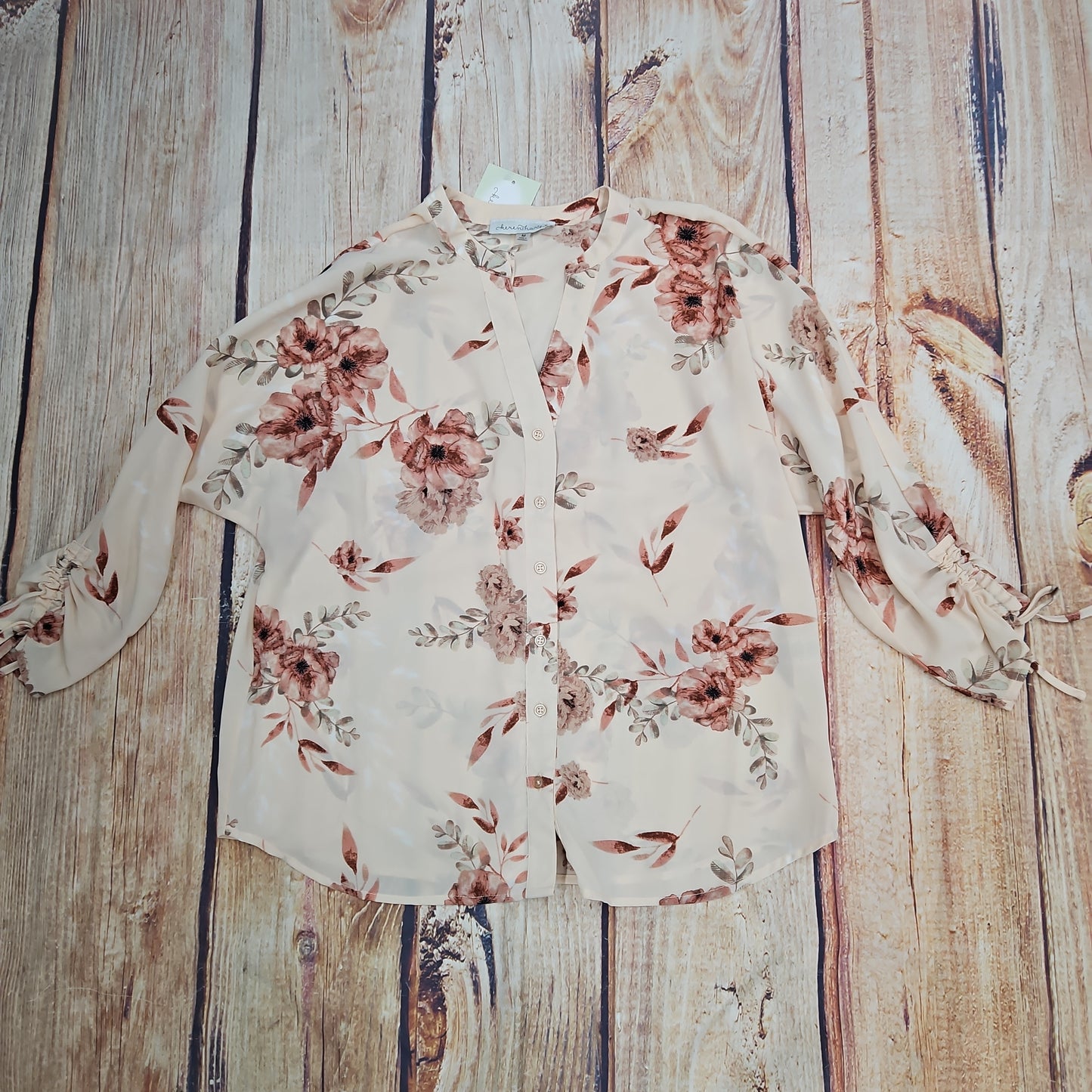 KEREN HART PINK FLORAL BLOUSE