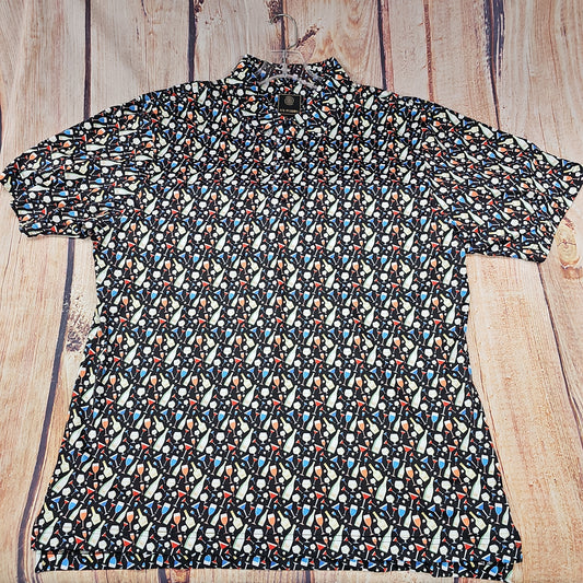 FX FUSION COCKTAIL TIME PRINT POLO