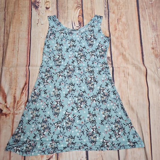 KEREN HART TEAL FLORAL DRESS