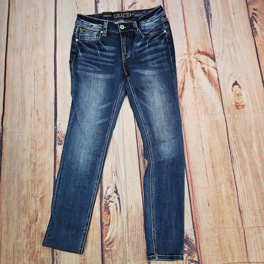 GRACE IN LA WOMEN'S EASY FIT BLUE JEAN SKINNY EN51858