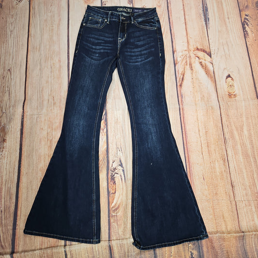 GRACE DENIM BASIC DARK FLARE
