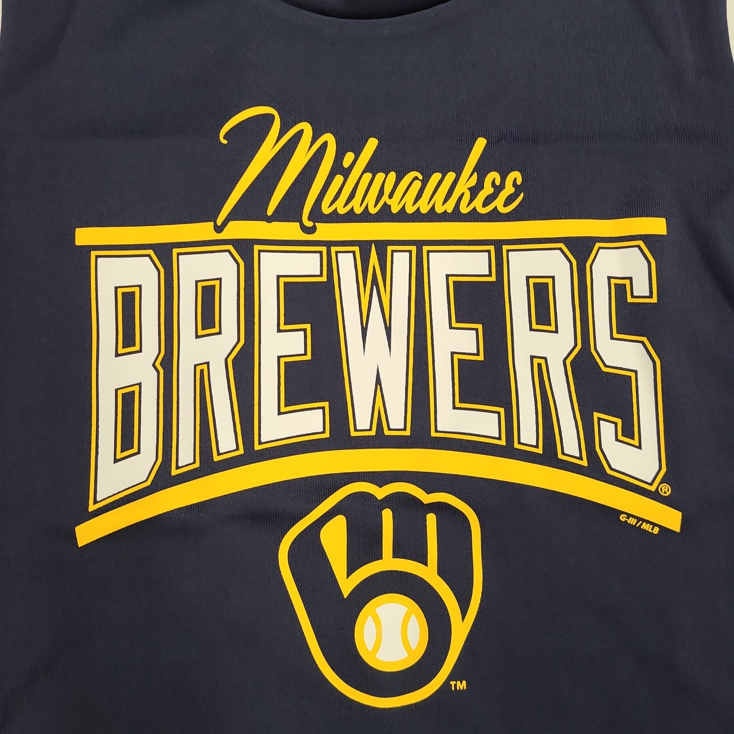 G-III WOMENS MILWAUKEE BREWER KNIT PULLOVER JERSEY